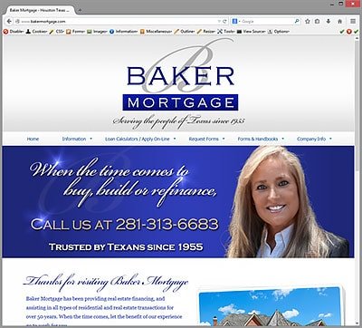 WebWize Website for Baker Mortgage