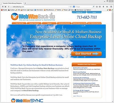 WebWize Back-Up - Cloud Backup